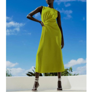 Zara full tag made Morocco đầm rún eo summer xanh tươi sáng Luumooc - nữ