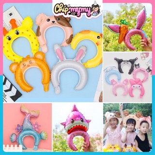Bong bóng băng đô dễ thương bờm bóng bay hình con vật đội đầu sự kiện sinh nhật chipmymy