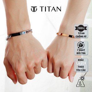  Vòng tay đôi sợi xích nam nữ đính đá có Khắc Tên theo yêu cầu lắc tay dài đính đá Titan Store quà tặng tình yêu couple 