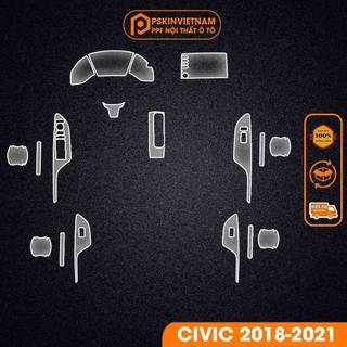 Bộ dán nội thất Honda Civic 2018-2021 Film PPF trong suốt ,chống xước bảo vệ nội thất T-Home&More