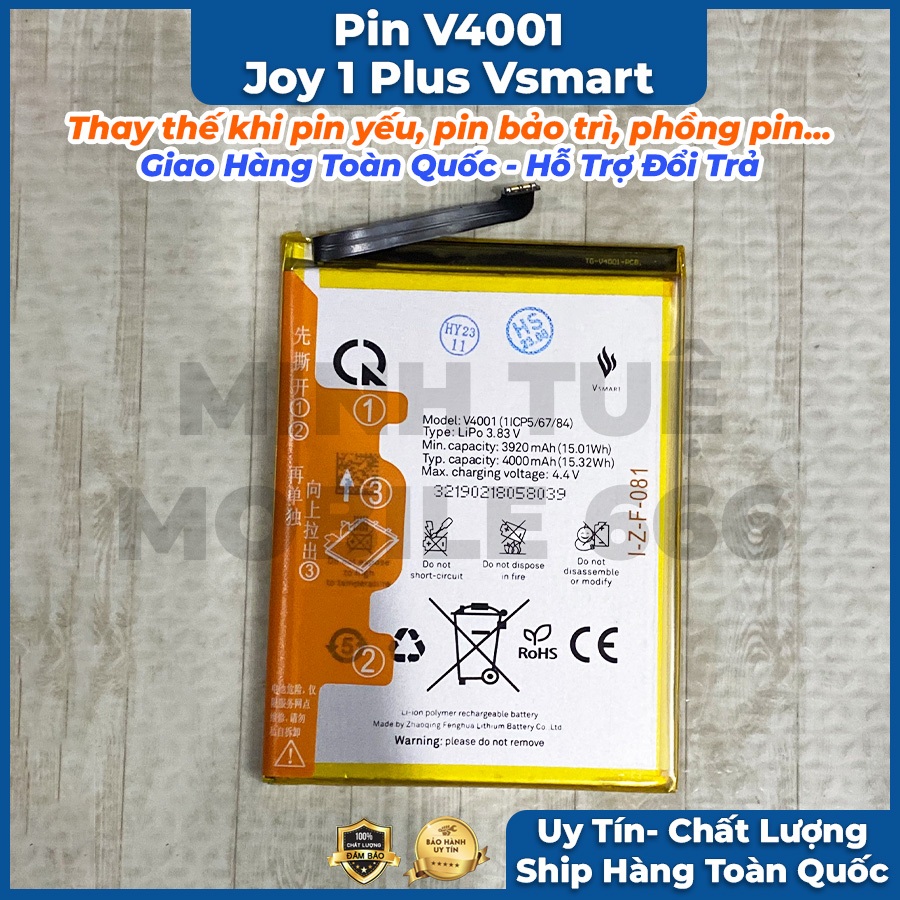 Pin Joy 1 Plus/V4001 Vsmart (Zin bóc máy)