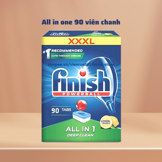 Viên rửa bát Finish All in one Classic 90 viên hương chanh không hương - Chính hãng