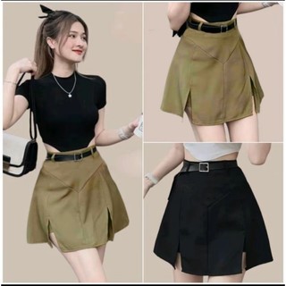 Chân váy cách điệu( không kèm thắt lưng) có chun lưng Bigsize 50-90kg chất Cotton lạnh