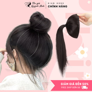 Tóc giả búi củ tỏi nữ, chụp tóc giả búi độn phồng tóc dễ dàng sử dụng qadp4