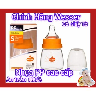 [An Toàn Cho Trẻ Sơ Sinh] Bình Sữa Cho Bé Sơ Sinh Wesser 60ml (0-3 tháng)
