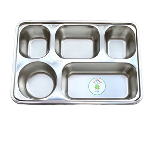 Khay đựng cơm chia phần bằng inox 5 ngăn sâu không nắp