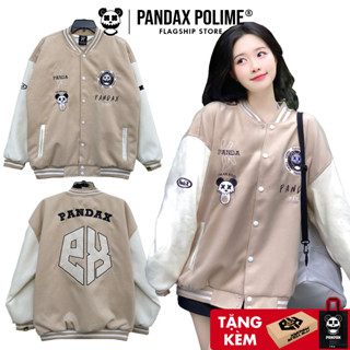 Áo khoác bomber vasity jacket PANDAX , bomber nỉ dày nam nữ local brand , áo bóng chày unisex màu tan