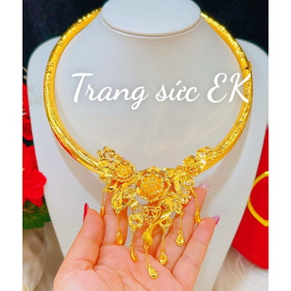 Kiềng cưới hoa mai chuẩn màu 24.k có hộp nhung mã 1252