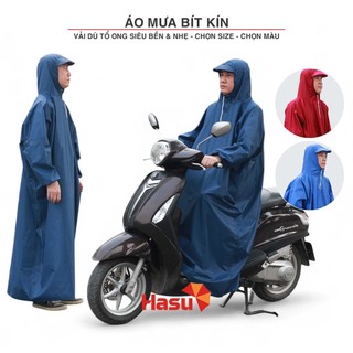 Áo mưa bít kín người - Áo mưa kín người vải dù tổ ong siêu bền Hasu Việt Nam