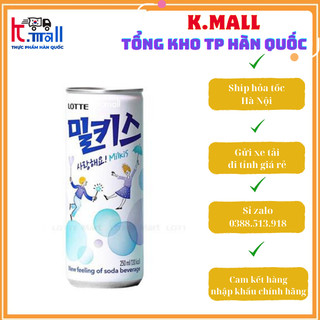 Nước có gas soda hàn quốc vị sữa lotte milkis 250ml - 밀키스 .