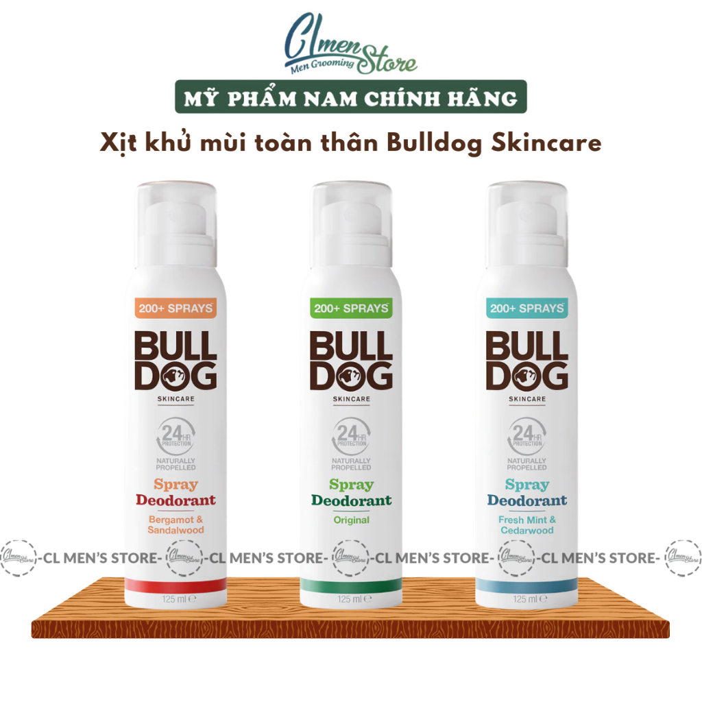 Xịt Khử Mùi Toàn Thân Nam Bulldog Skincare Spray Deodorant 125ml - 3 Mùi Hương