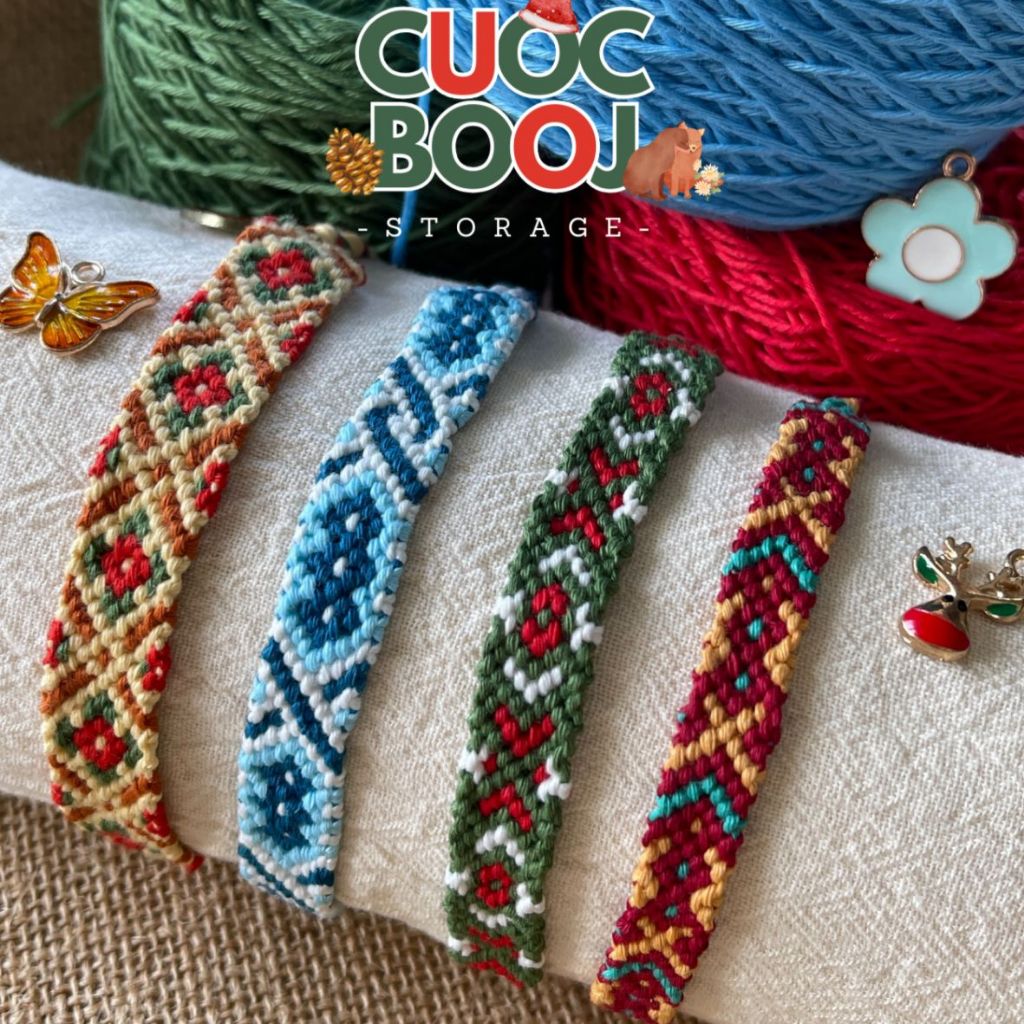 Vòng tay đan dây handmade friendship bracelet - chủ đề Giáng Sinh [Freesize/Unisex]