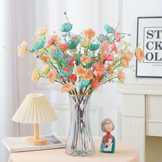  Combo 10 cành hoa Trà Gạo Cổ  hoa Đỗ Quyên  mix màu cành dài 60cm có 5 bông decor trang trí để bàn trang trí nhà cửa 