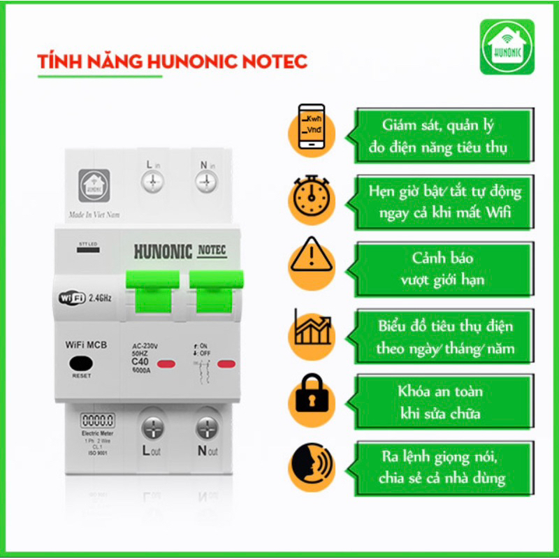 APTOMAT ĐO NĂNG LƯỢNG CHỐNG GIẬT HUNONIC NOTEC