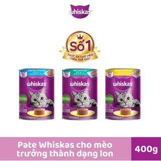 Pate WHISKAS lon cho mèo trưởng thành (400gr)