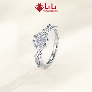 Nhẫn bạc nữ LiLi S999 đính đá CZ cao cấp hình cỏ 4 lá Kalani LILI_116042