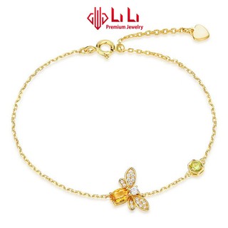  Lắc tay bạc nữ LiLi S925 đính đá Citrine cao cấp hình ong mật Amelia LILI_259848 