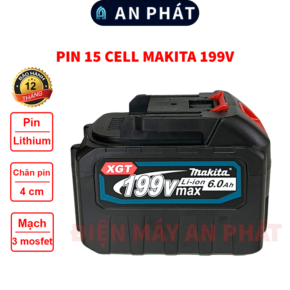 Pin máy khoan makita, pin 15 cell chân pin phổ thông, bin makita 6ah