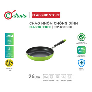 Chảo nhôm chống dính catania đáy từ 26cm ctp-1261grih