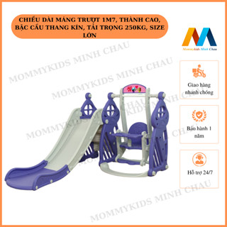 Cầu trượt xích đu cho bé MẪU LÂU ĐÀI TẶNG KÈM Bóng Rổ, 01 chậu rửa gấp gọn đa năng tải trọng 250kg