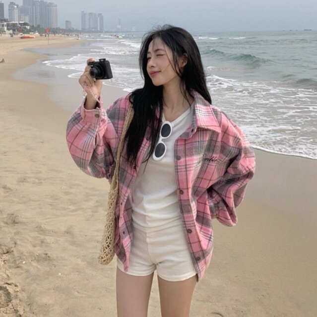 ÁO SƠ MI FLANNEL CARO TAY DÀI FROM RỘNG OVERSIZE - Áo sơ mi unisex nam nữ 45kg-85kg - Homies Saigon | BigBuy360 - bigbuy360.vn