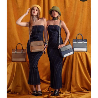 [ZARA AUTHENTIC] Váy Midi Denim ZARA Authentic Cúp Ngực Xẻ Sau Giá SALE