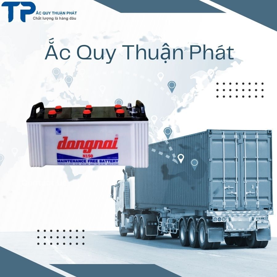 Bình ắc quy Đồng Nai N150 12v-150ah chuyên dùng cho xe đầu kéo TQ, xe tải Howo, xe bồn xi măng, xe Chenglong 4 giò..v.v.