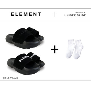 Dép Elements Silde Chunky chữ thêu nam nữ ( D-E02) - Dép quai ngang Elements nam nữ chữ thêu dế cao - Elements