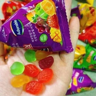 Lẻ 1 gói nhỏ 16gr kẹo dẻo trái cây adorable hồng kong