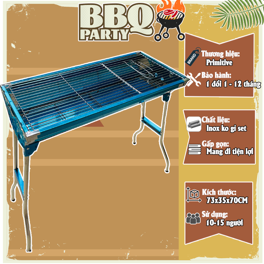 [Inox Dày Dặn] Bếp Nướng Than Hoa Gấp Gọn Inox H2 - Lò Nướng Than Hoa Inox, Bếp Nướng Bbq Ngoài Trời - Dã Ngoại, Sân Vườn