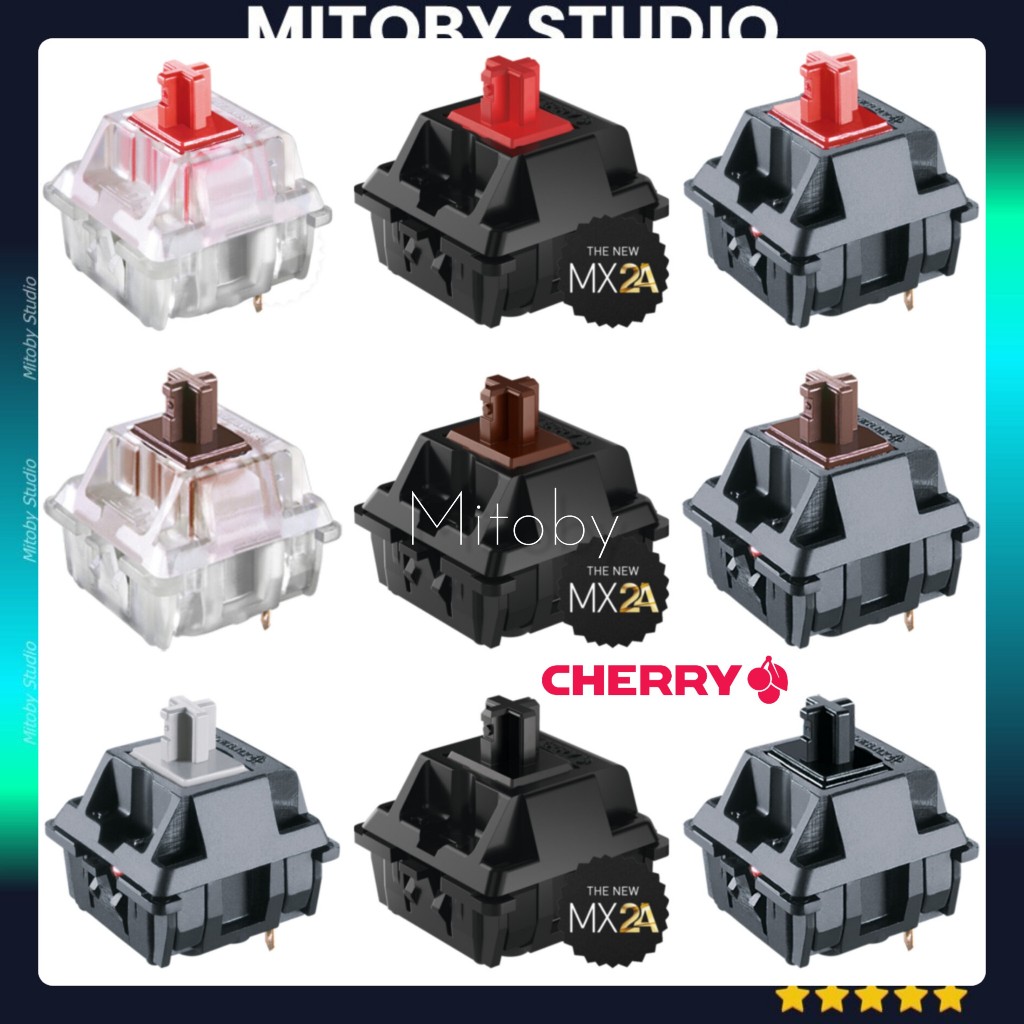 Cherry MX2A Red Brown Cherry HyperGlide Black Linear Switch MX HG Black Công Tắc Bàn Phím Cơ Mitoby Studio