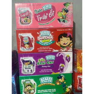 Thùng Sữa Lif Kun Túi 110ml x 24gói Hương nho,cam ,dâu,socola
