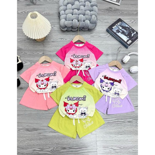 Sét bộ cotton cộc tay Koromi cho bé gái. Sét cotton dễ thương mùa hè cho bé gái