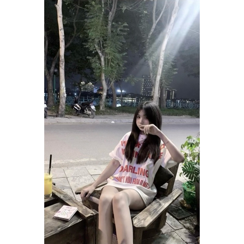Áo Thun Nam nữ cổ tròn in chữ DARLING A168, áo phông tay lỡ phong cách đường phố 2024 | BigBuy360 - bigbuy360.vn