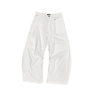 Mahu - quần kaki cotton ống rộng màu trắng.