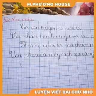 Vở rèn viết bài chữ đứng chuẩn chữ nhỏ