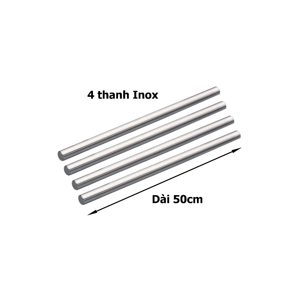 4 Thanh trượt Inox dài 50cm kích thước các loại đường kính 2 ly 3 ly 4 ly 5 ly 6 ly 7 ly 8 ly 9 ly 1