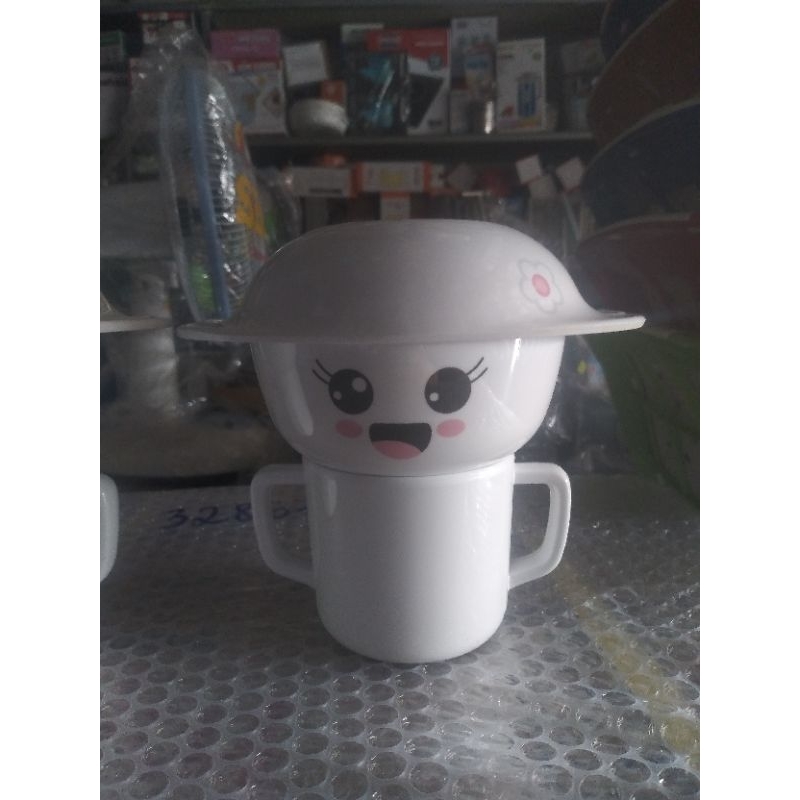 Bộ 3 món chén tô ly  tập ăn  cho bé Melamine srithai Việt nam