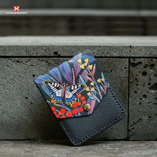 Ví da V02 - Ví đựng tiền thẻ, ví unisex - Ví da Ponagar Handmade