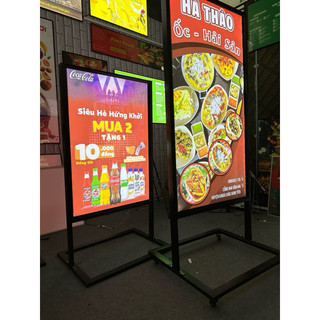 Bảng hộp đèn led 2 mặt , poster biển vẩy 2 mặt siêu mỏng