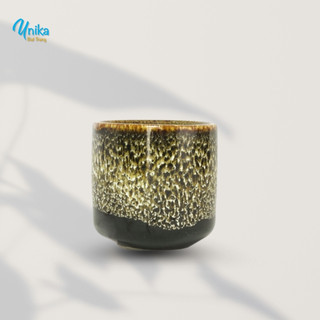 Bộ Bình Và Chén Rượu Sake Vuốt Men Gấm Vàng