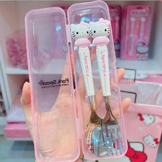 [Sẵn Hàng HCM] Set Muỗng Nĩa Hello Kitty