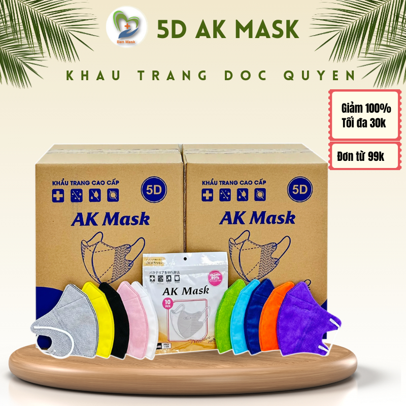 Quà Tặng Live Đơn Từ 150K Tặng 20 Chiếc Khẩu Trang 5D AK Mask Màu Trắng