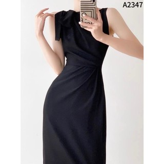 Đầm nơ vai rúm eo 3M