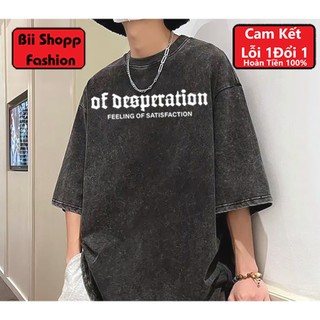 Áo Thun Loang đen Wash OF /Áo Phông OF wash 100% cotton Local brand basic form rộng unisex Bii Shopp