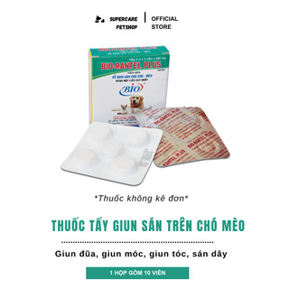 Thuốc tẩy giun sán trên chó mèo lớn Bio Rantel Plus - 1 hộp 10 viên