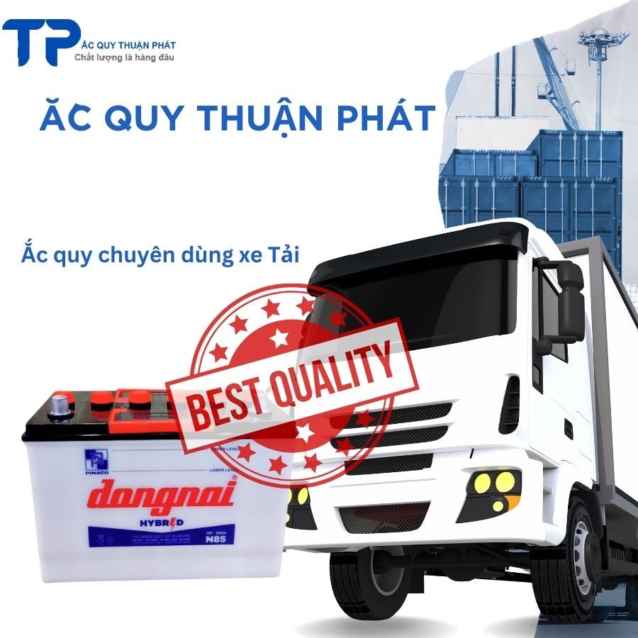 Bình ắc quy Đồng Nai N85 12V-85ah chuyên dùng cho xe tải nặng như xe tải Jac, Xe tải Huynhdai, xe tải Isuzu, v.v.v.