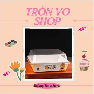 Hộp giấy nắp pet E1413- Họa tiết [1set/50c]