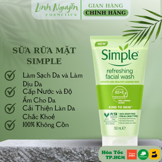 Sữa rửa mặt dịu nhẹ, dành cho da nhạy cảm simple kind to skin refreshing facial wash 150ml