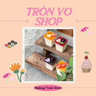 Ly nhựa mousse trong suốt vuông cao mã - LC24 có nắp - (  Set 50 )
